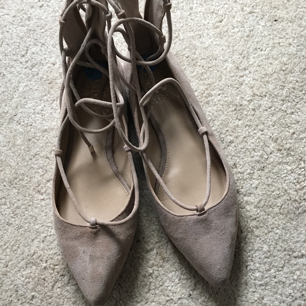 Vince camuto lace up flats